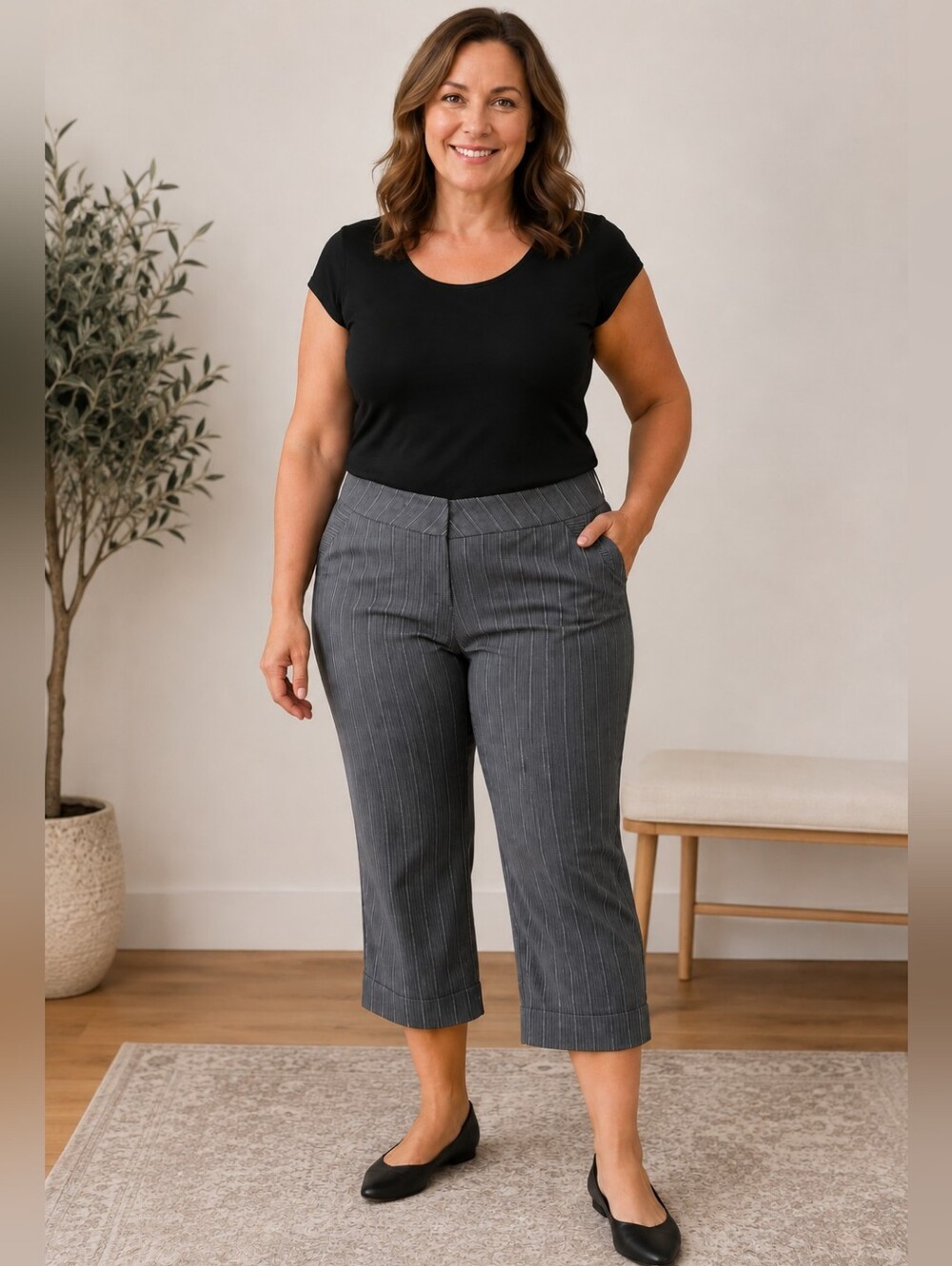 Ricki's Striped Cropped Pants